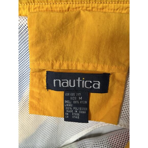 Nautica Colorblock Swim Trunks Flags Logo Stars Mens Size Medium 1990s - Picture 11 of 12